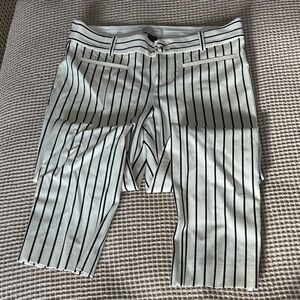 Striped White & Black Dress Pants
